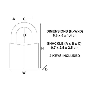 Solid Brass 50mm Padlock 5-Pin