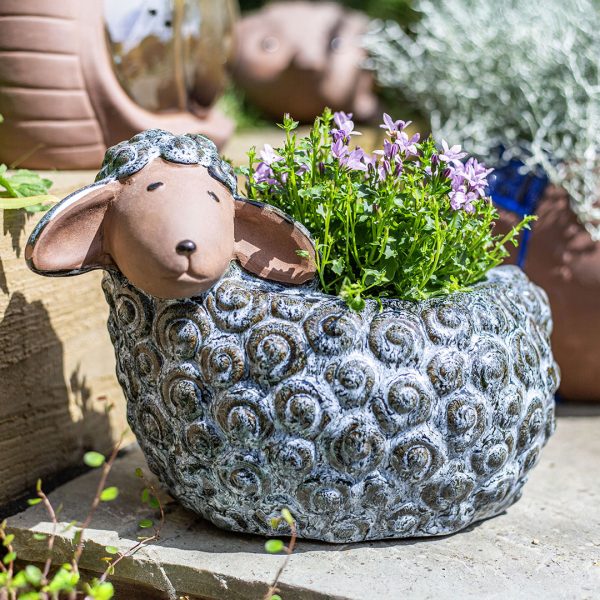 Glazed Lamb Planter