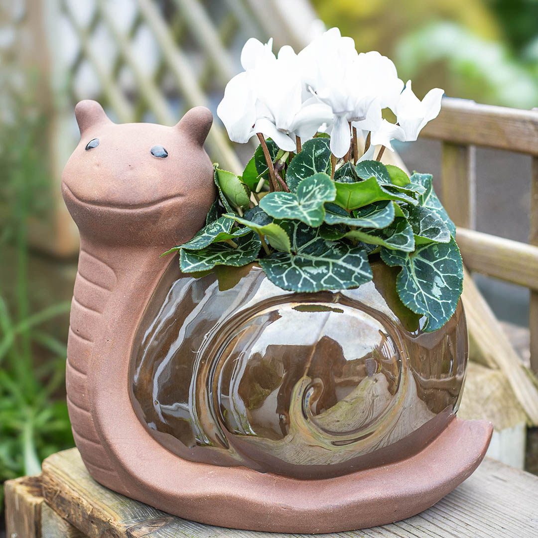 Glazed Snail Planter