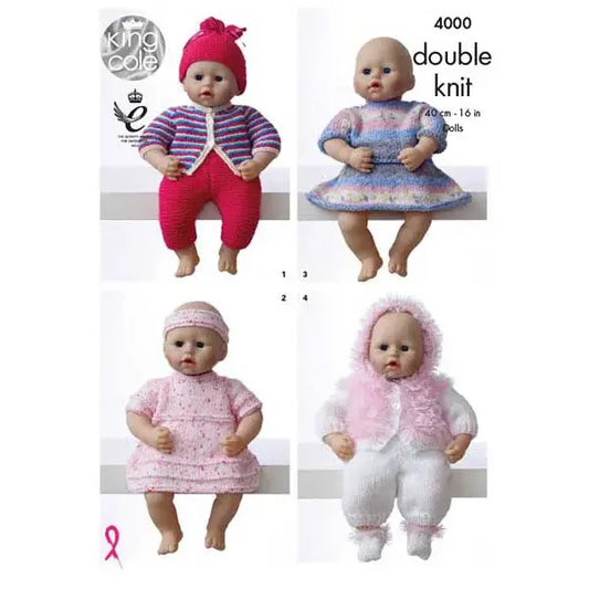 Dolls Clothes Knitted in Various Sizes King Cole DK