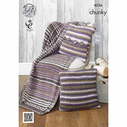 Blanket and Cushion Covers Knitted with Riot Chunky