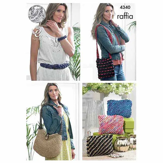 Belt, Bracelets, Bags and Purses Knitted with Raffia