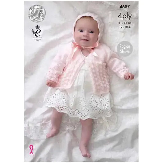 Matinee Coats, Bonnet, Hat & Bootees Knitted with Comfort 4Ply
