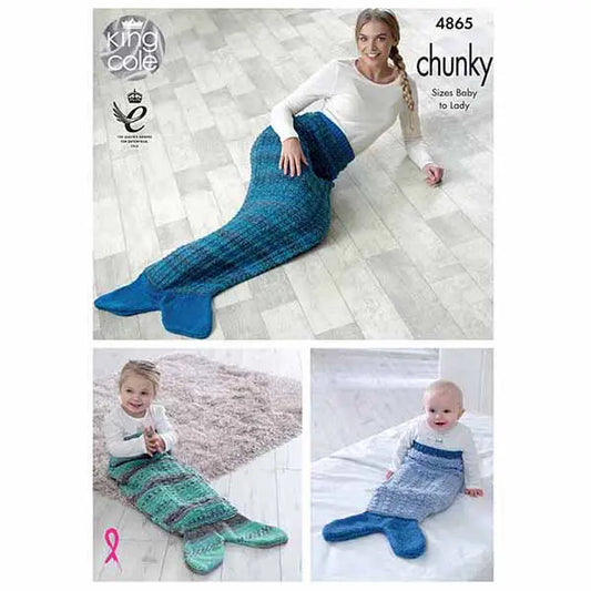 Mermaid Blankets knitted with Chunky