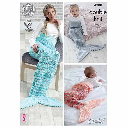 Mermaid Tail Blanket Crocheted in Double Knit