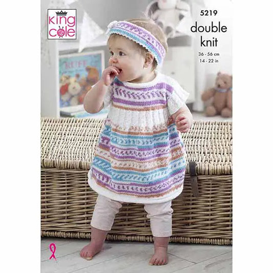 Cardigan, Dress, Coat, Beret & Headband Knitted in Cherish & Cherished DK