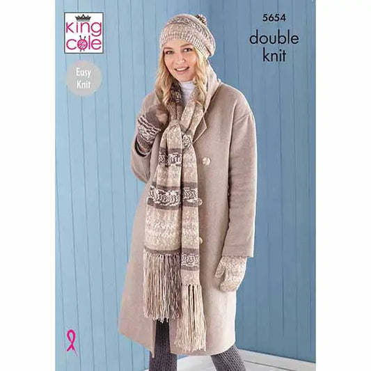 Scarf, Wrist-warmers, Hats, Mitts & Snood Knitted in Fjord DK