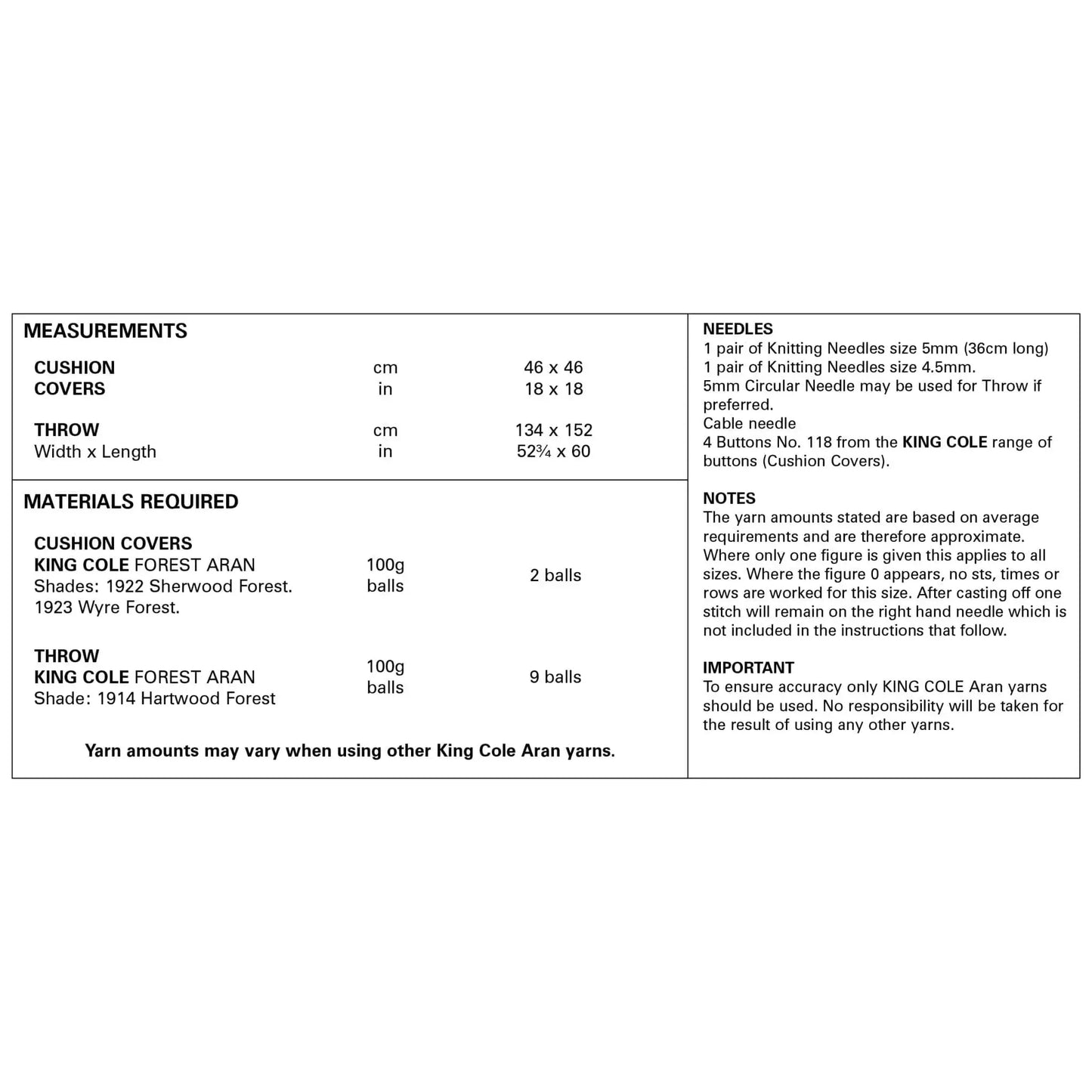 Throw & Cushion Covers Knitted in Forest Aran