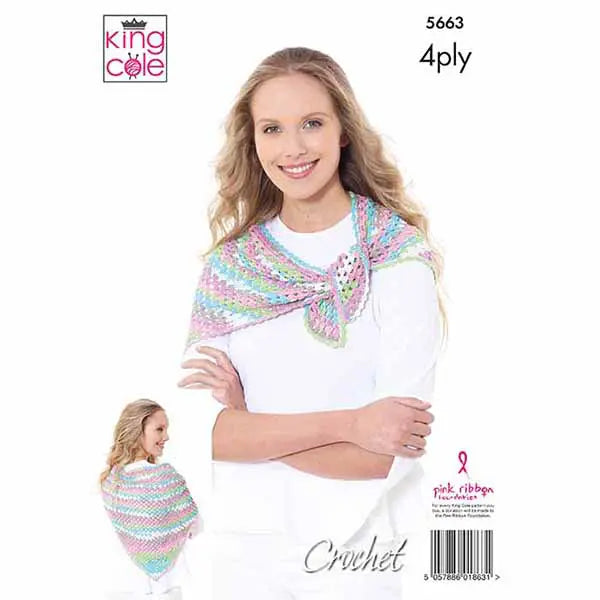 Scarf, Hat & Triangular Wrap Crocheted in Summer 4Ply
