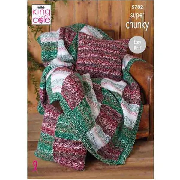 Blanket & Bed Runner Knitted in Christmas Super Chunky