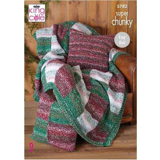 Blanket & Bed Runner Knitted in Christmas Super Chunky