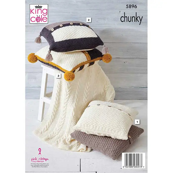 Throw and Cushion Covers Knitted in Wildwood Chunky