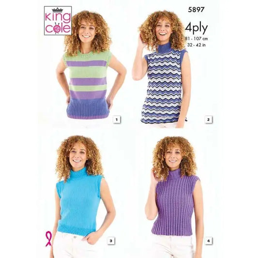 Tank Tops Knitted in Cotton Socks 4Ply