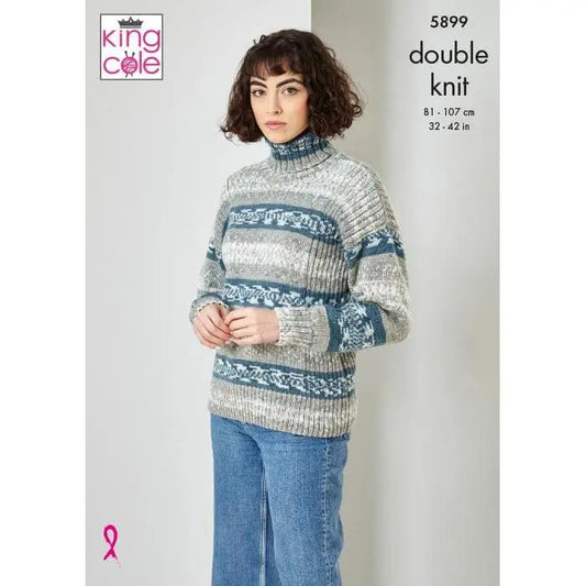 Cardigan, Sweater, Scarf & Hat Knitted in Fjord DK