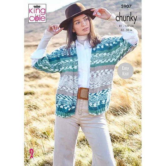 Cardigan and Waistcoat Knitted in Nordic Chunky