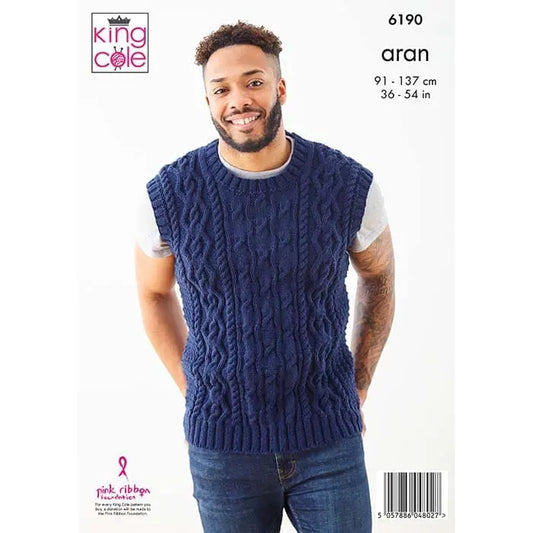 Sweater, Slipover and Hat: Knitted in King Cole Big Value Aran