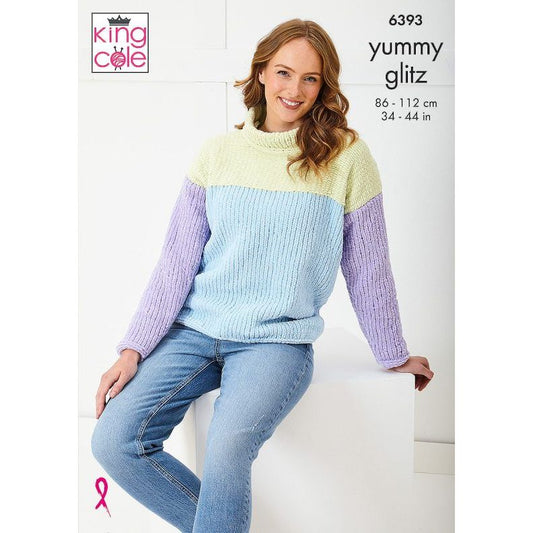 Sweater and Hooded Top knitted in Yummy Glitz