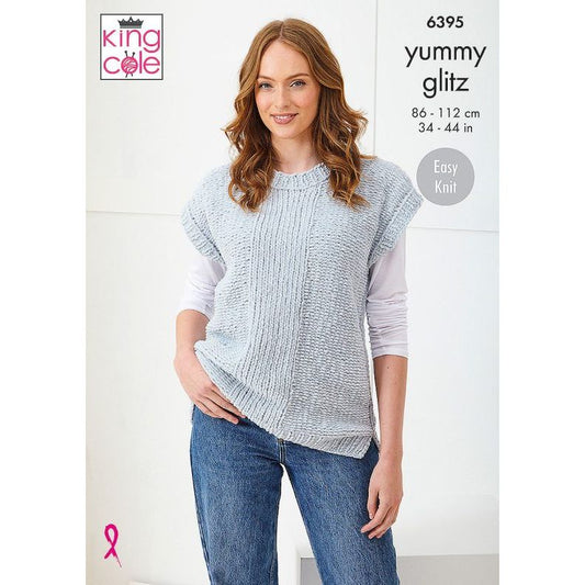 Sweater and Sleeveless Top knitted in Yummy Glitz