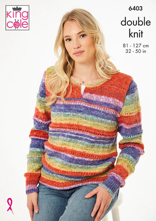 Sweater and Slipover knitted in Bramble DK