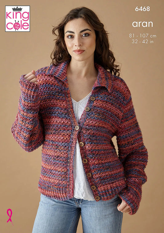 Cardigan and Waistcoat knitted in Homespun Prism Aran