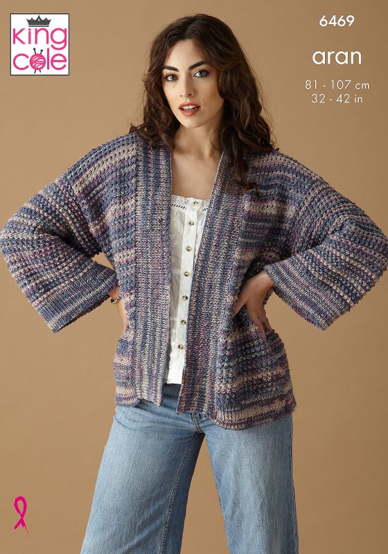 Cardigan and Waistcoat knitted in Homespun Prism Aran