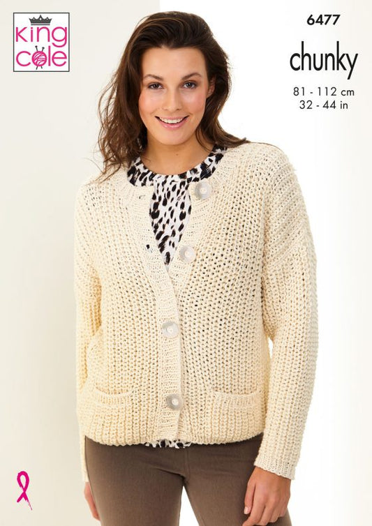 Cardigan and Sweater knitted in Simply Denim Chunky