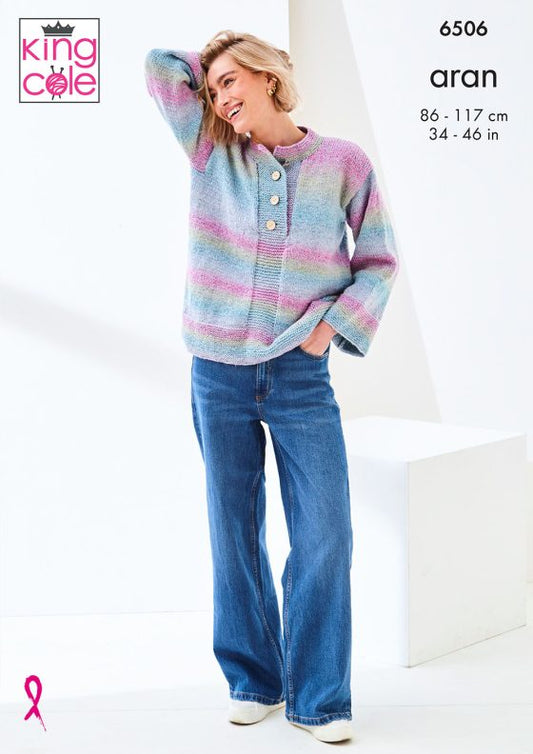 Jacket and Sweater knitted in Crescendo Aran