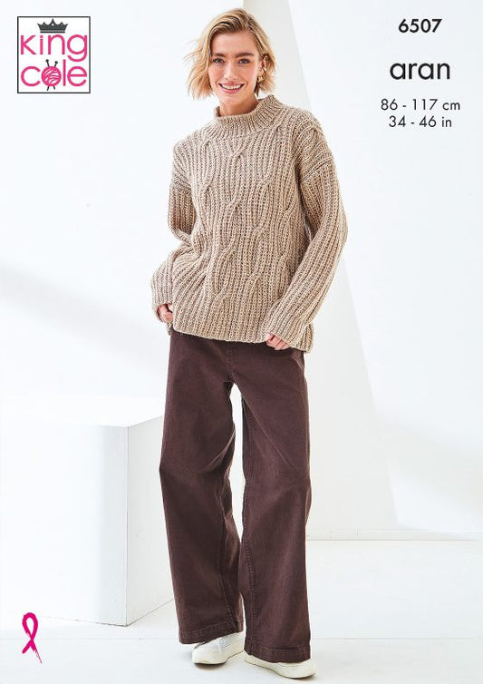 Sweater and Waistcoat knitted in Fashion Aran