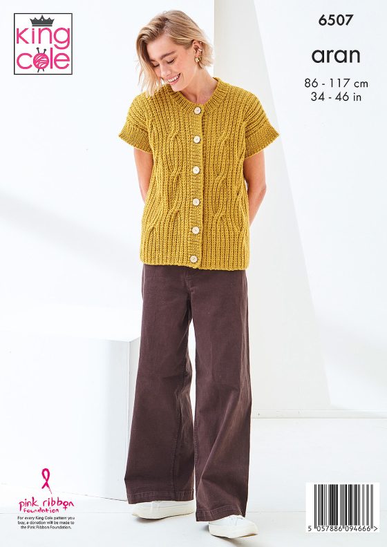 Sweater and Waistcoat knitted in Fashion Aran