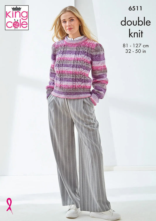 Cardigan and Sweater knitted in Bramble DK