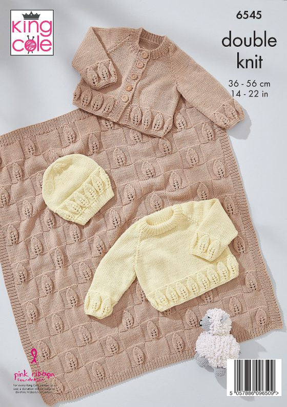 Cardigan, Sweater, Hat and Blanket knitted in Little Lamb DK