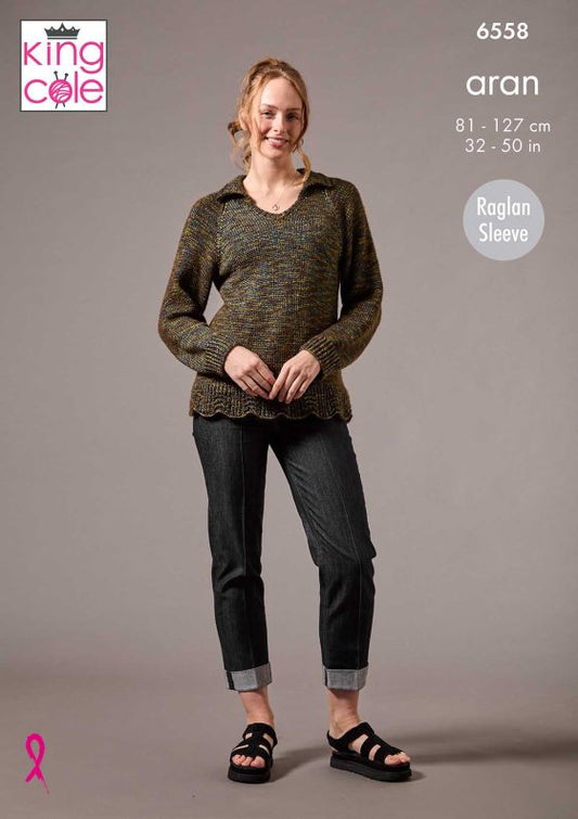 Sweater and Cardigan knitted in Firefly Aran