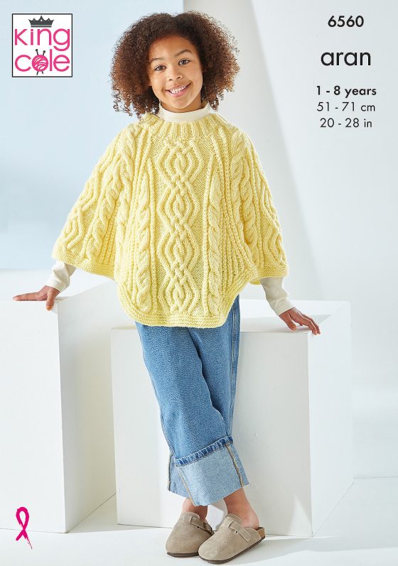 Poncho and Tabard knitted in Fashion Aran