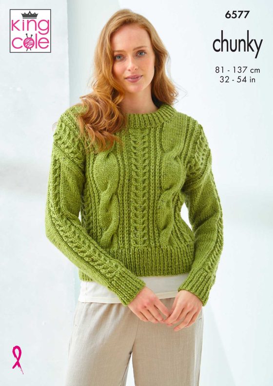 Sweater and Slipover knitted in Chunky Tweed