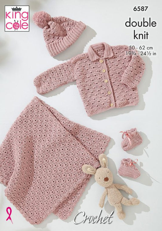 Baby Shell Stitch Set crocheted in Little Lamb DK