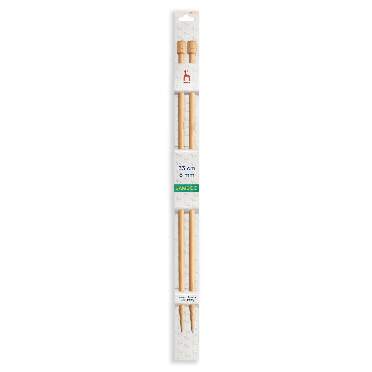 Knitting Pins: Single-Ended: Bamboo: 33cm x 6.00mm