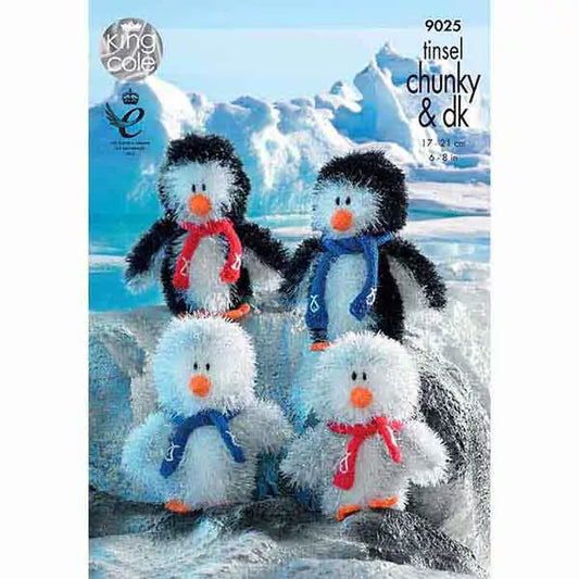 Penguins Knitted with Tinsel Chunky & Dollymix DK