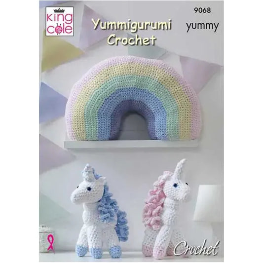 Unicorn & Rainbow Cushion Crocheted in Yummy