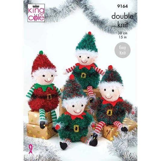 Playful Elves Knitted in Tinsel & Big Value DK 50g