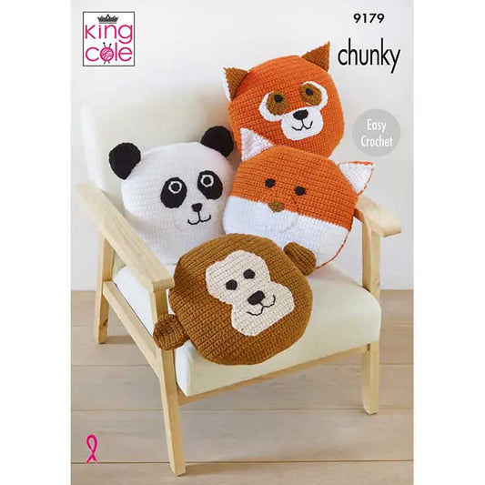 Animal Cushion Covers Crocheted in Big Value Chunky