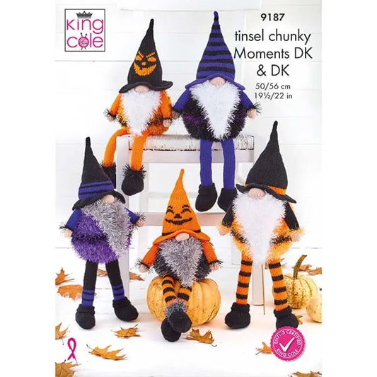 Knitted Halloween Gonks in Pricewise DK, Tinsel Chunky, Big Value DK 50g and Moments DK