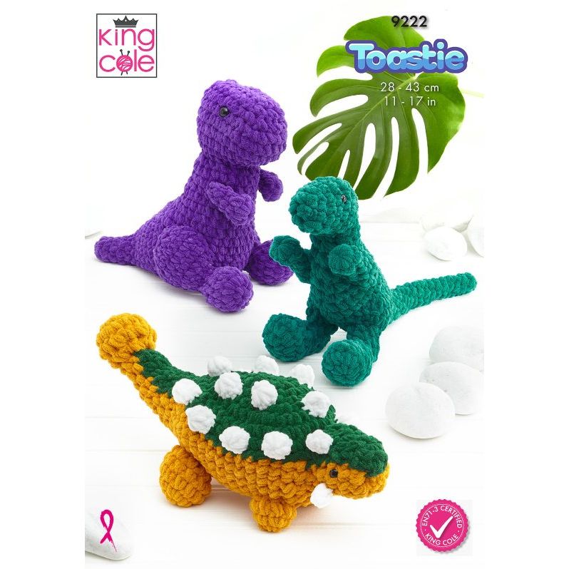 Dinosaurs crocheted in Toastie