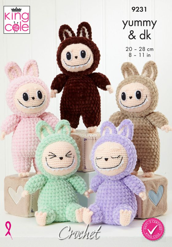 Monster Toys crocheted in King Cole Yummy and Big Value DK