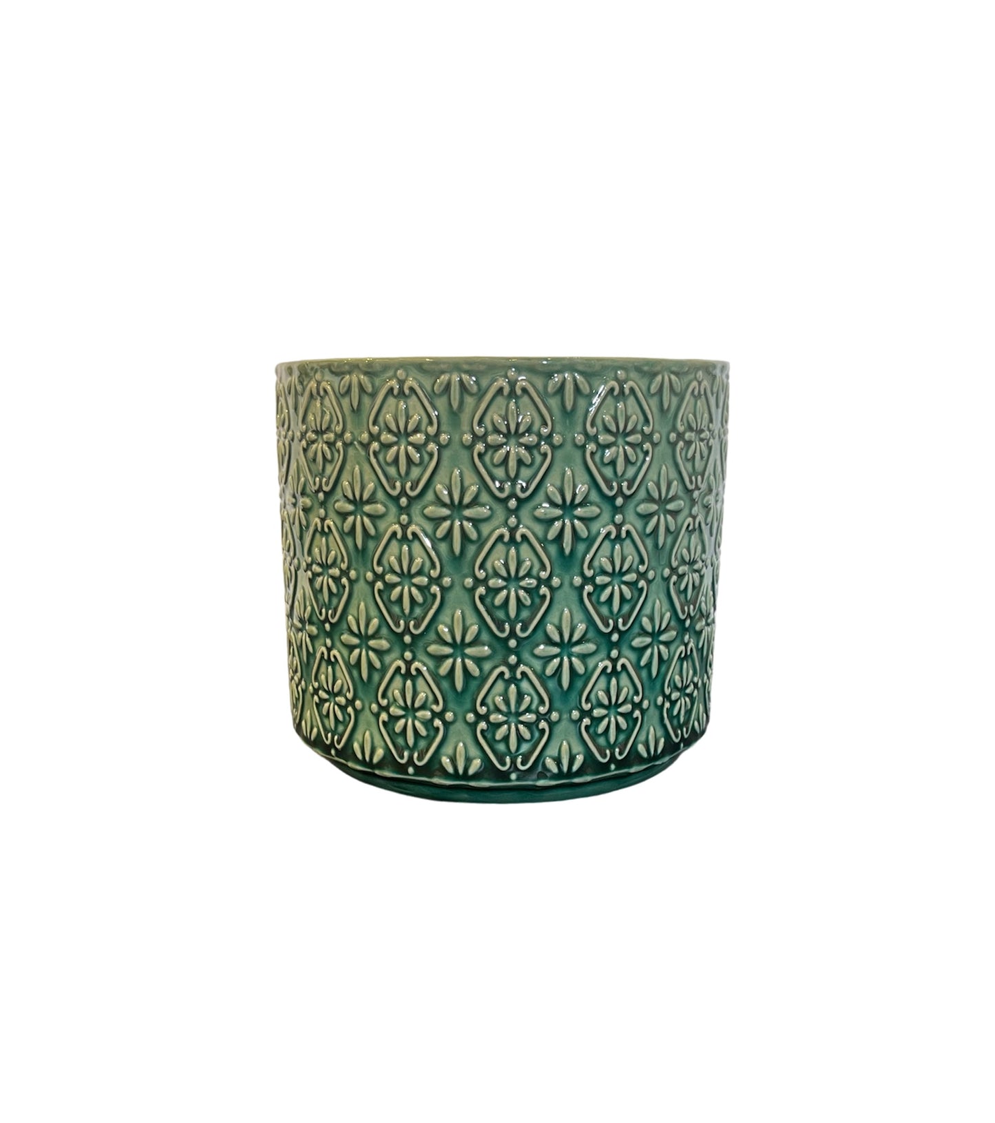 Glazed Patterned Cylinder 14cm