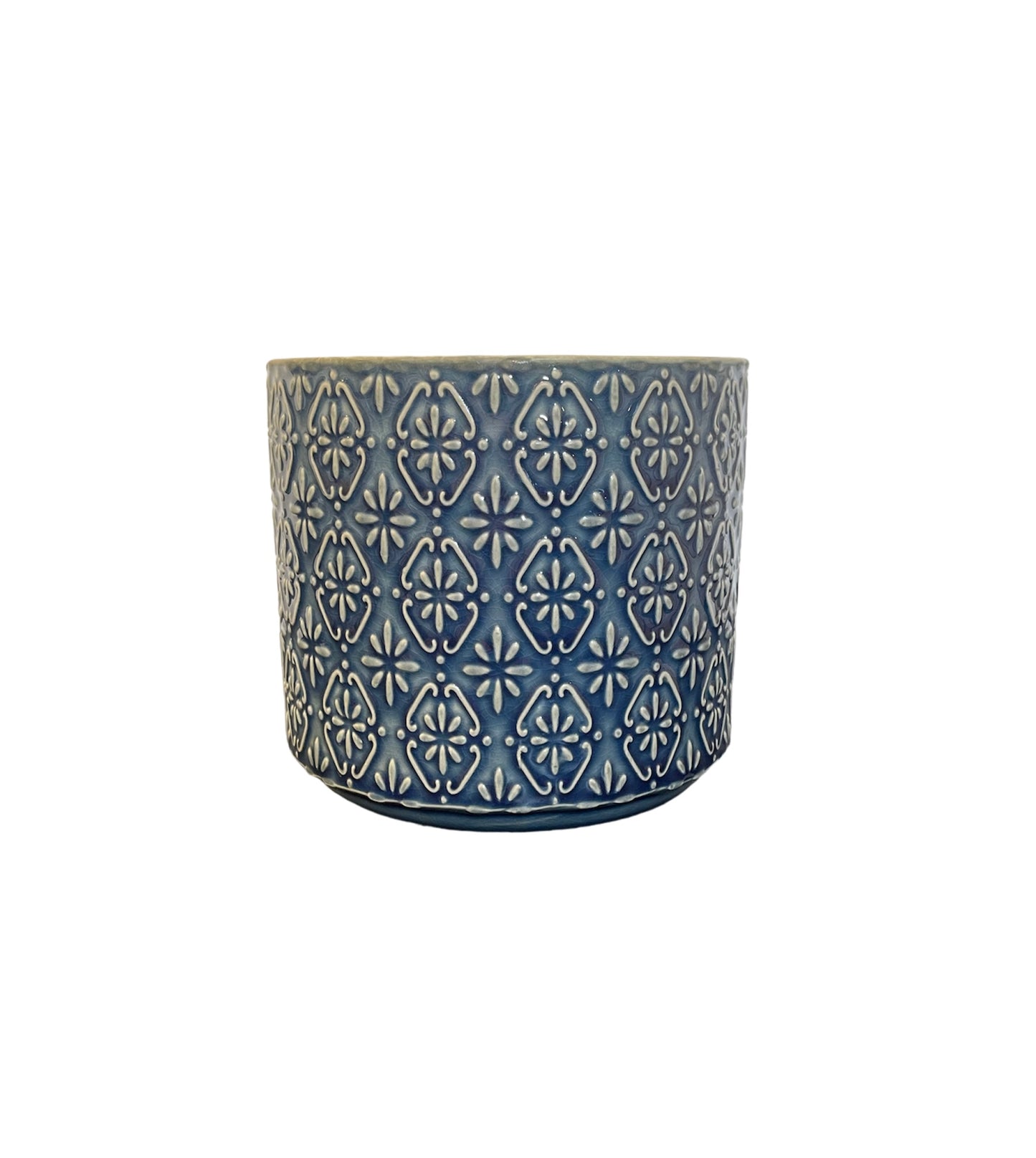 Glazed Patterned Cylinder 14cm