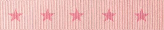 Ribbon: Twinkle Star: 16mm: Pink  Price per metre
