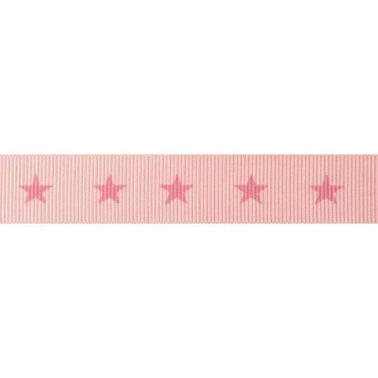 Ribbon: Twinkle Star: 16mm: Pink  Price per metre