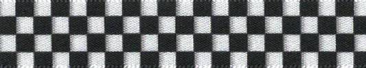 Ribbon: Chequered Flag 25mm  Price Per Metre