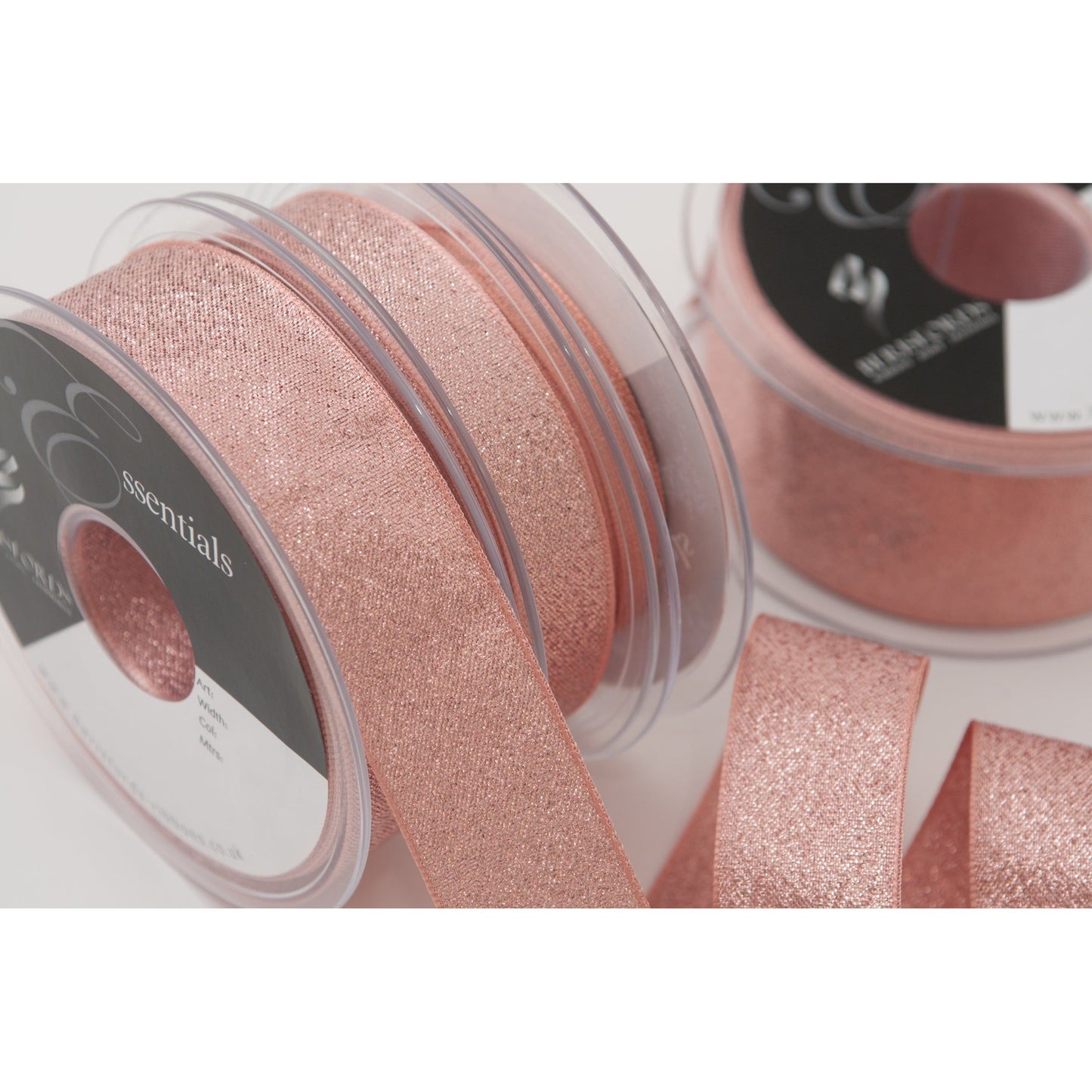 Ribbon: Lamé: 25mm: Rose Gold - Price per Meter