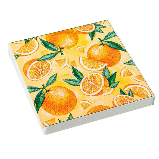 Pieces of Orange 3Ply Paper Napkins